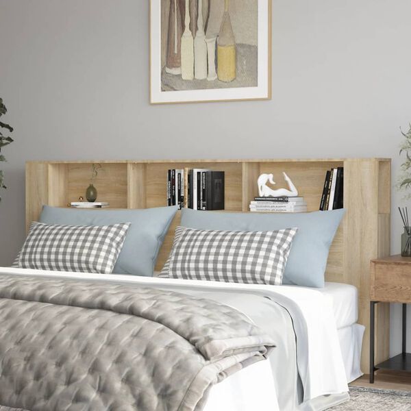 vidaXL Headboard Cabinet Sonoma Oak 220x18.5x104.5 cm