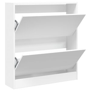 vidaXL Shoe Cabinet White 80x21x87.5 cm Engineered Wood