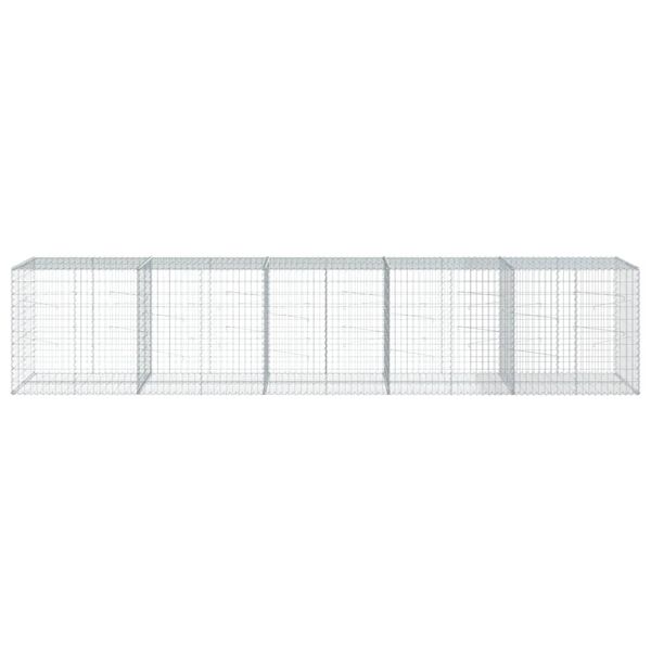 vidaXL Gabion Basket with Cover 500x100x100 cm Galvanised Iron