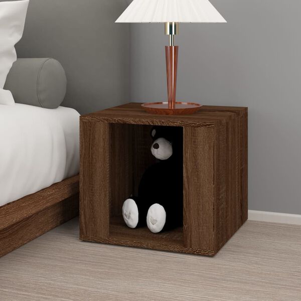 vidaXL Bedside Table Brown Oak 41x40x36 cm Engineered Wood
