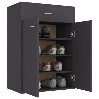 vidaXL Shoe Cabinet Grey 60x35x84 cm Engineered Wood