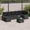 vidaXL Sofa Set with Cushion with Storage 8 pcs Black Poly Rattan