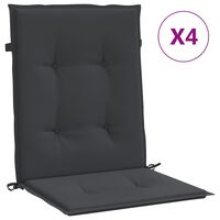 vidaXL Garden Lowback Chair Cushions 4 pcs Black 100x50x3 cm Oxford Fabric