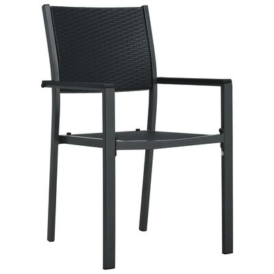 vidaXL Garden Chairs 4 pcs Black Plastic Rattan Look