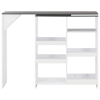 vidaXL Bar Table with Moveable Shelf White 138x39x110 cm