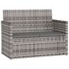 vidaXL Garden Bench with Cushions Grey 105 cm Poly Rattan
