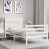 vidaXL Bed Frame without Mattress White Single Solid Wood