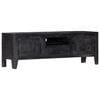 vidaXL Tv Cabinet | Black | Solid mango wood | Medium | Tv Cabinet | Rectangular