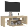 vidaXL TV Cabinet with LED Lights Sonoma Oak 120x35x40 cm
