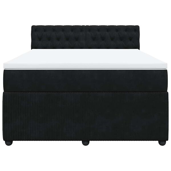 vidaXL Box Spring Bed with Mattress Black Double Velvet
