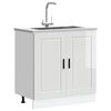 vidaXL Sink Base Cabinet "Porto" High Gloss White 80x46x81.5 cm Engineered Wood
