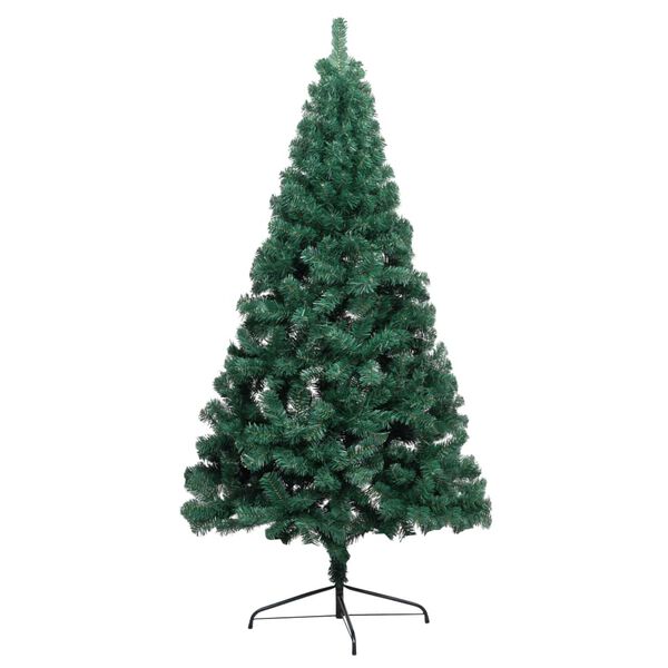 vidaXL Artificial Half Pre-lit Christmas Tree with Stand Green 120 cm PVC
