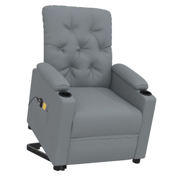 vidaXL Stand up Massage Chair Light Grey Fabric
