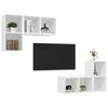vidaXL Wall-mounted TV Cabinets 4 pcs White Engineered Wood