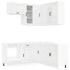 vidaXL Kitchen Unit PORTO 8 pcs High Gloss White Engineered Wood