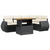 vidaXL 6 Piece Garden Sofa Set with Cushions Black Poly Rattan