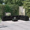 vidaXL 8 Piece Garden Lounge Set with Cushions Poly Rattan Black