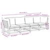 vidaXL 4 Piece Garden Lounge Set with Cushions Solid Wood Acacia