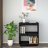 vidaXL Book Cabinet Black 60x35x71 cm Solid Wood Pine