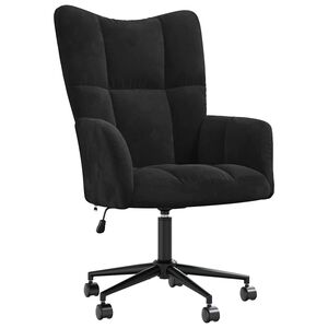 vidaXL Relaxing Chair | Black Velvet | Height Adjustable