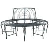 vidaXL Tree Bench 8 -Seater &Oslash; 160 x 89 cm steel Silver Grey Round