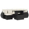 vidaXL 7 Piece Garden Sofa Set with Cushions Black Poly Rattan
