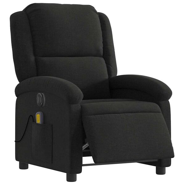 vidaXL Electric Massage Recliner Chair Black Fabric
