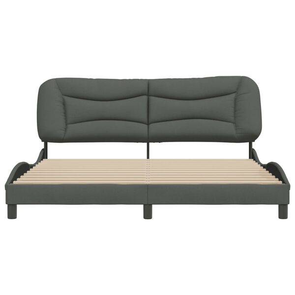 vidaXL Bed Frame without Mattress "Hvar" Dark Grey 180x200 cm King Fabric