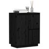 vidaXL Sideboard Black 60x34x75 cm Solid Wood Pine