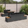 vidaXL Garden Sofa Set with Storage 6 pcs Black Poly rattan