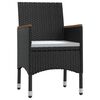vidaXL 5 Piece Outdoor Dining Set with Cushions Black
