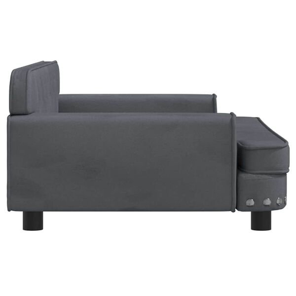 vidaXL Dog Bed Dark Grey 90x53x30 cm Velvet