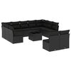 vidaXL 12 Piece Garden Sofa Set with Cushions Black Poly Rattan