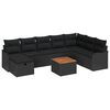 vidaXL Garden Sofa Set 9 pcs Black Poly rattan