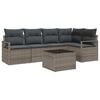 vidaXL Garden Sofa Set 6 pcs Light Grey Poly Rattan