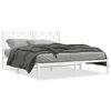 vidaXL Metal Bed Frame without Mattress with Headboard White 150x200cm