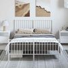 vidaXL Metal Bed Frame without Mattress with Footboard White 135x190cm