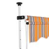vidaXL Manual Retractable Awning 200 cm Yellow and Blue Stripes