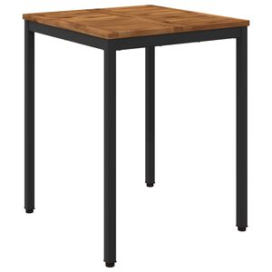vidaXL Garden Dinner Table Natural and Black 60 x 60.5 x 75 cm