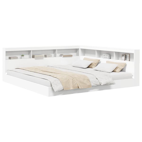 vidaXL Bookcase Bed with Headboard White 180 x 200 cm Engineered wood