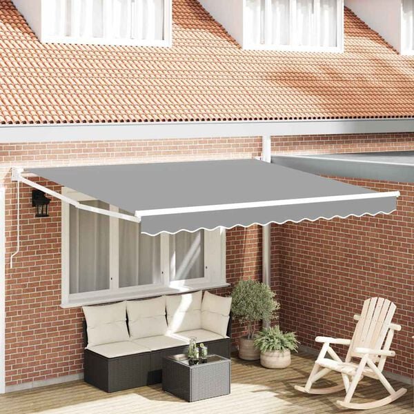 vidaXL Awning Manual White 3 x 2.5 m Metal
