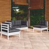 vidaXL 4 Piece Garden Lounge Set with Cushions Solid Pinewood