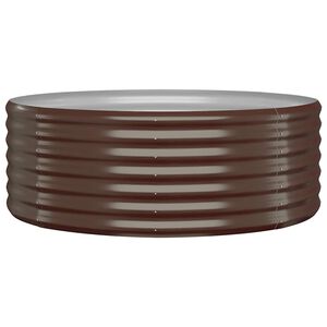 vidaXL Garden Raised Bed | Brown | Powder-coated steel | 100 x 100 x 36 cm