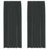vidaXL Voile Curtains with Rod Pockets 2 pcs Black
