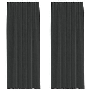 vidaXL Voile Curtains with Rod Pockets 2 pcs Black