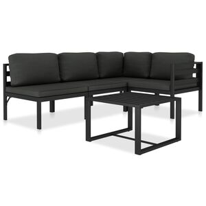 vidaXL 5 Piece Garden Lounge Set with Cushions Aluminium Anthracite