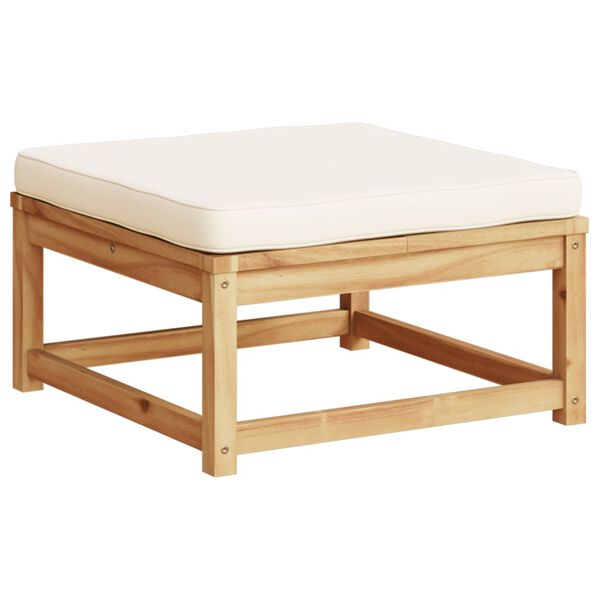 vidaXL Garden Footstool with Cushions Solid Wood Acacia