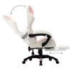 vidaXL Racing Chair with Footrest Pink and White Faux Leather