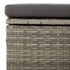 vidaXL Garden Footrest with Cushion Grey 55x55x30 cm Poly Rattan