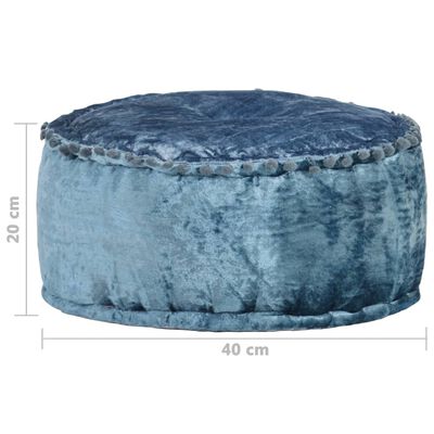 vidaXL Round Pouffe Velvet 40x20 cm Blue